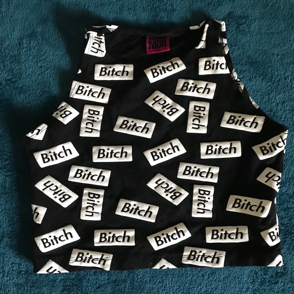 “Bitch” Married To The Mob Crop Top